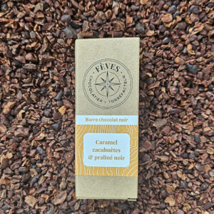 Barre caramel cacahuète & praliné chocolat noir